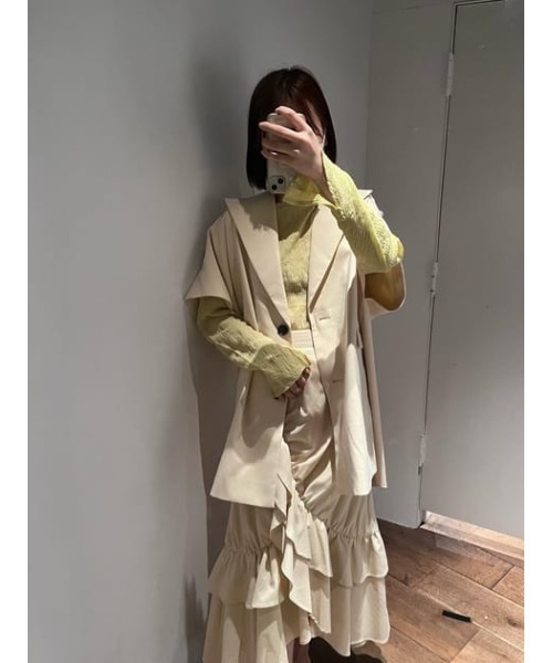 SLY（スライ）の「ASYMMETRY FRILL SK アシンメトリー フリル スカート セットアップ可能 ロングスカート（スカート・レディース・杢グレー/ライトベージュ・1/2）」の21枚目の写真