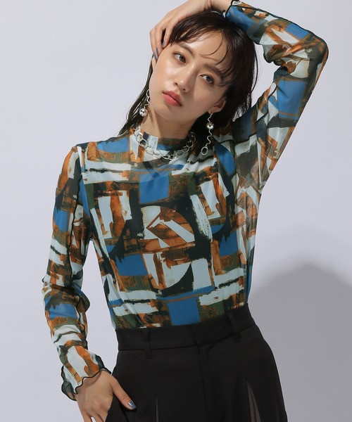 HARE（ハレ）の「アソートガラシアートップス(HARE)（Tシャツ/カットソー・レディース・グレー/マルチ・FREE）」の7枚目の写真