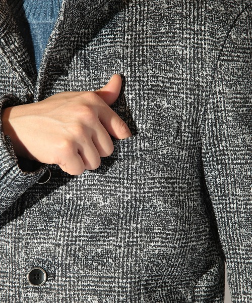 UNION STATION（ユニオンステーション）の「【EFFORTLESS】プリントフリーススタンドカラージャケット（テーラードジャケット・メンズ・グレー系その他/チェック・LL/M/L）」の18枚目の写真
