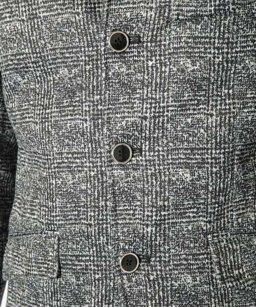 UNION STATION（ユニオンステーション）の「【EFFORTLESS】プリントフリーススタンドカラージャケット（テーラードジャケット・メンズ・グレー系その他/チェック・LL/M/L）」の17枚目の写真