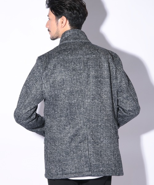 UNION STATION（ユニオンステーション）の「【EFFORTLESS】プリントフリーススタンドカラージャケット（テーラードジャケット・メンズ・グレー系その他/チェック・LL/M/L）」の14枚目の写真