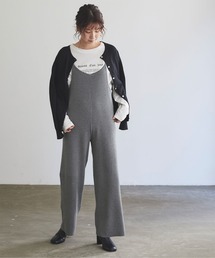 リブニットサロペットパンツ