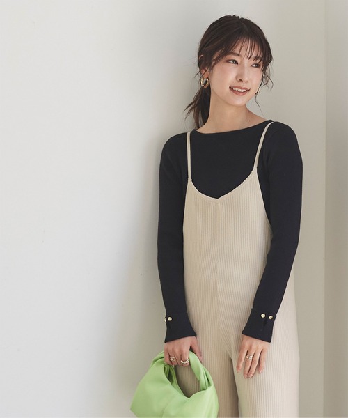 titivate(ティティベイト)の「リブニットサロペットパンツ(サロペット/オーバーオール・レディース・アイボリー/グレー/ブラック・S/M/L)」の22枚目の写真