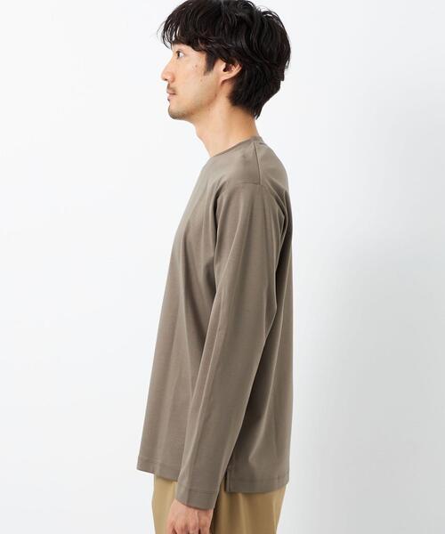 green label relaxing(グリーンレーベルリラクシング)の「オーガニック ポンチ クルーネック カットソー -抗菌- OVLG(Tシャツ/カットソー・メンズ・ホワイト/ブラック/ベージュ・M/L/XL/S/XXL)」の6枚目の写真