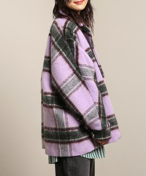 JOINT WORKS(ジョイントワークス)の「シャギーショートコート(その他アウター・レディース・パープル/アイボリー・FREE)」の21枚目の写真