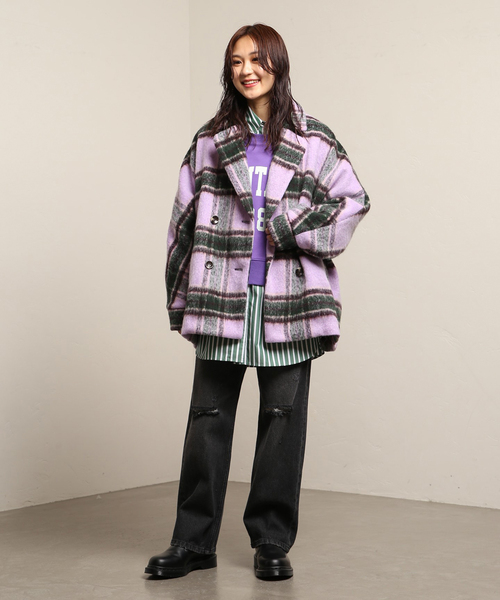 JOINT WORKS(ジョイントワークス)の「シャギーショートコート(その他アウター・レディース・パープル/アイボリー・FREE)」の22枚目の写真