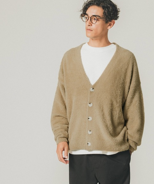 coca（coca）（コカ）の「メンズシャギーニットカーディガン（カーディガン/ボレロ・メンズ・ベージュ/ブラック・M/L）」の2枚目の写真