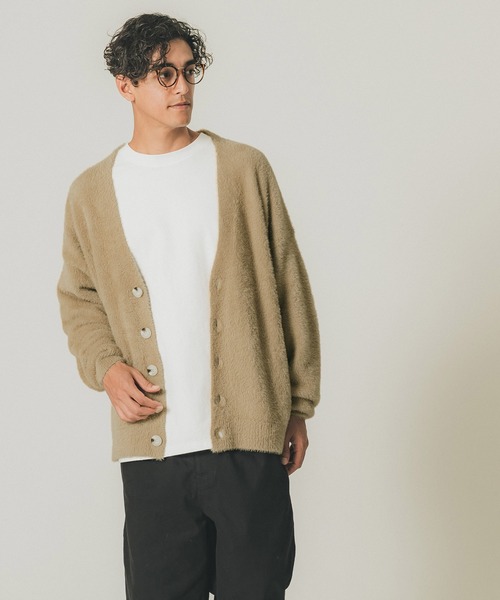 coca（coca）（コカ）の「メンズシャギーニットカーディガン（カーディガン/ボレロ・メンズ・ベージュ/ブラック・M/L）」の6枚目の写真