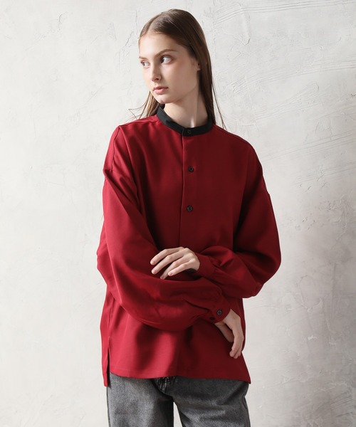 Art re A select(アトリエセレクト)の「【別注】Balloon Sleeve Bandcollar Oversized Shirt/ヘビーツイル バルーンスリーブ オーバーサイズ トロミ バンドカラーシャツ/スタンドカラーシャツ(シャツ/ブラウス・メンズ・ワイン/ブラック/ブラック系その他/ブルー/ホワイト系その他/レッド系その他/ライトグレー/ホワイト/ベージュ・M/L)」の19枚目の写真