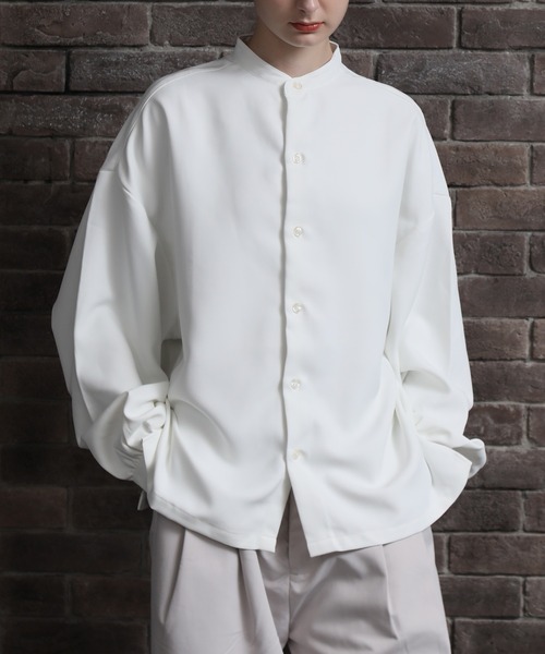 Art re A select(アトリエセレクト)の「【別注】Balloon Sleeve Bandcollar Oversized Shirt/ヘビーツイル バルーンスリーブ オーバーサイズ トロミ バンドカラーシャツ/スタンドカラーシャツ(シャツ/ブラウス・メンズ・ワイン/ブラック/ブラック系その他/ブルー/ホワイト系その他/レッド系その他/ライトグレー/ホワイト/ベージュ・M/L)」の15枚目の写真
