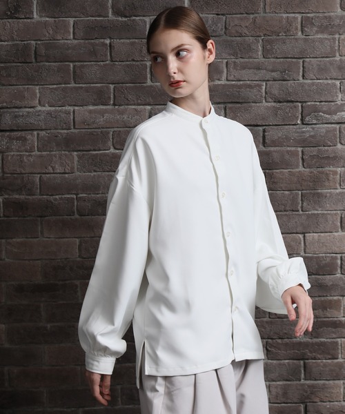 Art re A select(アトリエセレクト)の「【別注】Balloon Sleeve Bandcollar Oversized Shirt/ヘビーツイル バルーンスリーブ オーバーサイズ トロミ バンドカラーシャツ/スタンドカラーシャツ(シャツ/ブラウス・メンズ・ワイン/ブラック/ブラック系その他/ブルー/ホワイト系その他/レッド系その他/ライトグレー/ホワイト/ベージュ・M/L)」の16枚目の写真