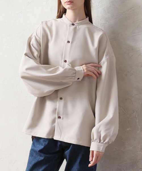 Art re A select(アトリエセレクト)の「【別注】Balloon Sleeve Bandcollar Oversized Shirt/ヘビーツイル バルーンスリーブ オーバーサイズ トロミ バンドカラーシャツ/スタンドカラーシャツ(シャツ/ブラウス・メンズ・ワイン/ブラック/ブラック系その他/ブルー/ホワイト系その他/レッド系その他/ライトグレー/ホワイト/ベージュ・M/L)」の20枚目の写真