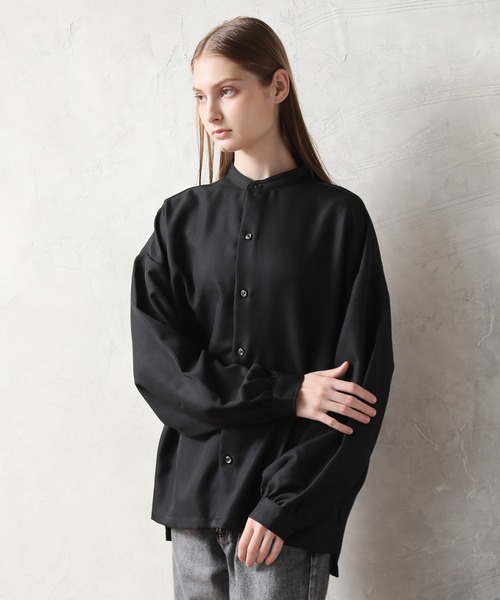 Art re A select(アトリエセレクト)の「【別注】Balloon Sleeve Bandcollar Oversized Shirt/ヘビーツイル バルーンスリーブ オーバーサイズ トロミ バンドカラーシャツ/スタンドカラーシャツ(シャツ/ブラウス・メンズ・ワイン/ブラック/ブラック系その他/ブルー/ホワイト系その他/レッド系その他/ライトグレー/ホワイト/ベージュ・M/L)」の17枚目の写真
