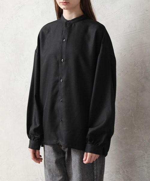 Art re A select(アトリエセレクト)の「【別注】Balloon Sleeve Bandcollar Oversized Shirt/ヘビーツイル バルーンスリーブ オーバーサイズ トロミ バンドカラーシャツ/スタンドカラーシャツ(シャツ/ブラウス・メンズ・ワイン/ブラック/ブラック系その他/ブルー/ホワイト系その他/レッド系その他/ライトグレー/ホワイト/ベージュ・M/L)」の22枚目の写真