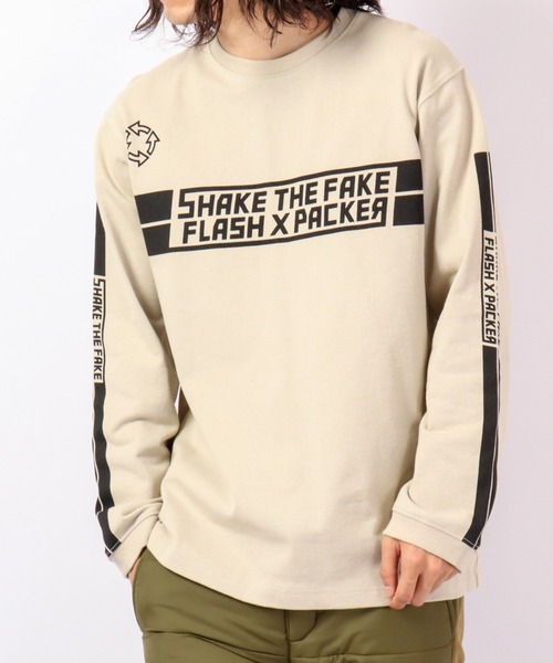 FLASH PACKER（フラッシュパッカー）の「FLASH PACKER USコットン ヘビーオンス 長袖Tシャツ（Tシャツ/カットソー・メンズ・ブラック/ベージュ・XL/M/L）」の6枚目の写真