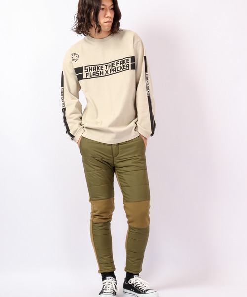 FLASH PACKER（フラッシュパッカー）の「FLASH PACKER USコットン ヘビーオンス 長袖Tシャツ（Tシャツ/カットソー・メンズ・ブラック/ベージュ・XL/M/L）」の3枚目の写真