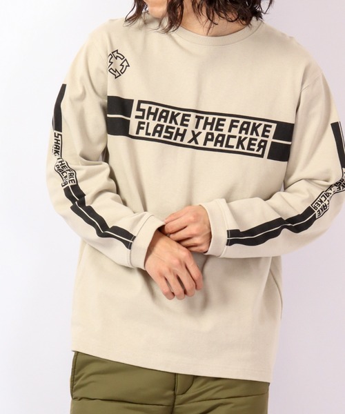 FLASH PACKER（フラッシュパッカー）の「FLASH PACKER USコットン ヘビーオンス 長袖Tシャツ（Tシャツ/カットソー・メンズ・ブラック/ベージュ・XL/M/L）」の21枚目の写真
