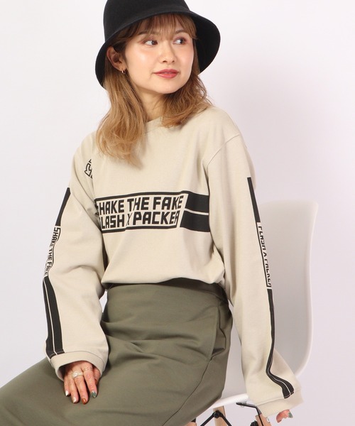 FLASH PACKER（フラッシュパッカー）の「FLASH PACKER USコットン ヘビーオンス 長袖Tシャツ（Tシャツ/カットソー・メンズ・ブラック/ベージュ・XL/M/L）」の16枚目の写真