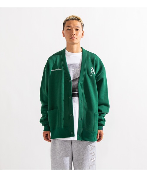 APPLEBUM(アップルバム)の「"AB" Sweat Cardigan(カーディガン/ボレロ・メンズ・グリーン/ブラック・X-LARGE/LARGE/MEDIUM)」の4枚目の写真