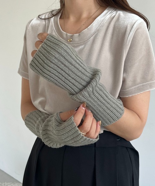 CAPRICIEUX LE'MAGE（カプリシューレマージュ）の「アームウォーマー（アームカバー・レディース・ホワイト/ベージュ/ブラウン/グレー・FREE）」の18枚目の写真