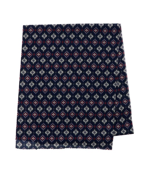 kimonomachi（キモノマチ）の「柄帯揚げ 洗える おびあげ カジュアル 日本製　アイボリー　ブラック×ホワイト　モスグリーン　ネイビー　ワインレッド（和装小物・レディース・ネイビー/ブラック×ホワイト/アイボリー/ワインレッド/モスグリーン・ONE SIZE）」の4枚目の写真