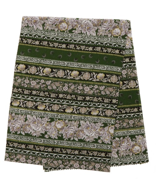 kimonomachi（キモノマチ）の「柄帯揚げ 洗える おびあげ カジュアル 日本製　アイボリー　ブラック×ホワイト　モスグリーン　ネイビー　ワインレッド（和装小物・レディース・ネイビー/ブラック×ホワイト/アイボリー/ワインレッド/モスグリーン・ONE SIZE）」の10枚目の写真