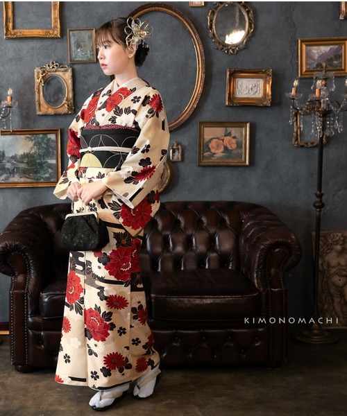 kimonomachi（キモノマチ）の「柄帯揚げ 洗える おびあげ カジュアル 日本製　アイボリー　ブラック×ホワイト　モスグリーン　ネイビー　ワインレッド（和装小物・レディース・ネイビー/ブラック×ホワイト/アイボリー/ワインレッド/モスグリーン・ONE SIZE）」の21枚目の写真