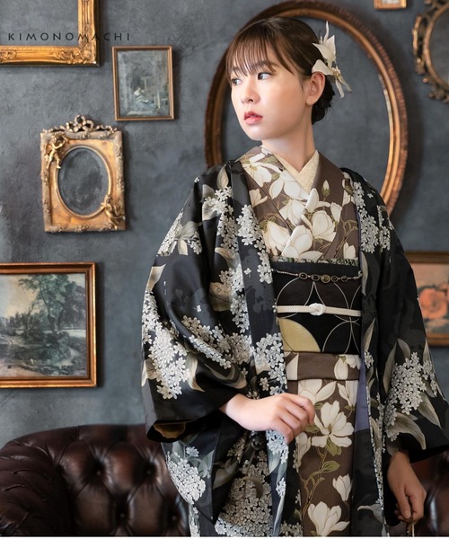 kimonomachi（キモノマチ）の「柄帯揚げ 洗える おびあげ カジュアル 日本製　アイボリー　ブラック×ホワイト　モスグリーン　ネイビー　ワインレッド（和装小物・レディース・ネイビー/ブラック×ホワイト/アイボリー/ワインレッド/モスグリーン・ONE SIZE）」の16枚目の写真