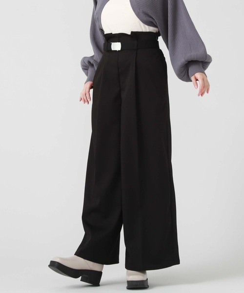 archives(アルシーヴ)の「ガチャベルト付きワイドパンツ(その他パンツ・レディース・ブラック/アイボリー/モカ・MEDIUM)」の3枚目の写真