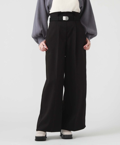 archives(アルシーヴ)の「ガチャベルト付きワイドパンツ(その他パンツ・レディース・ブラック/アイボリー/モカ・MEDIUM)」の15枚目の写真