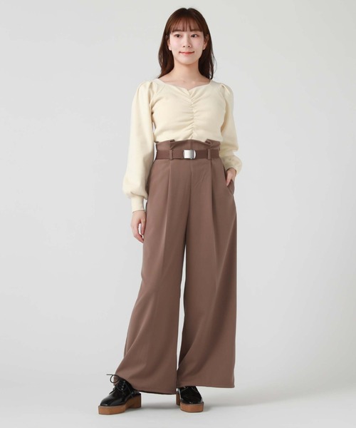 archives(アルシーヴ)の「ガチャベルト付きワイドパンツ(その他パンツ・レディース・ブラック/アイボリー/モカ・MEDIUM)」の17枚目の写真