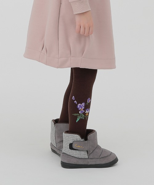 HAKKA KIDS（ハッカキッズ）の「ビオラ柄タイツ（タイツ/ストッキング・キッズ・ブラウン/ボルドー/ネイビー・S/M）」の6枚目の写真