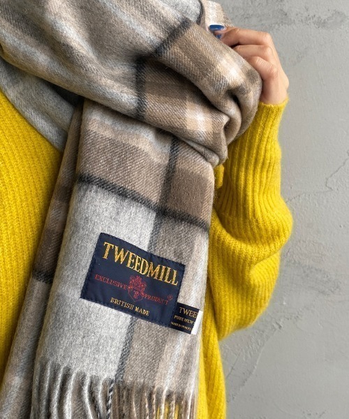TWEED MILL（ツイードミル）の「[TWEED MILL/ツイードミル] 70×190 大判ストール（マフラー・レディース・グレー系1/グレー系/ライトグレー系/ブルー系/ブラック系/ナチュラル/シルバーグレー/レッド系/ベージュ系/ブラウン系/ブラック/イエロー系・F）」の17枚目の写真