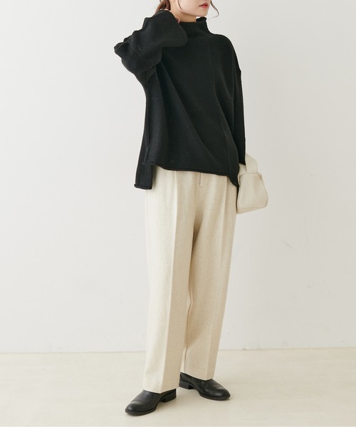 PUAL CE CIN(ピュアルセシン)の「【Du noir】パッチワーク風ハイネックニットプルオーバー(ニット/セーター・レディース・グレー/アイボリー/ブラック・FREE)」の7枚目の写真