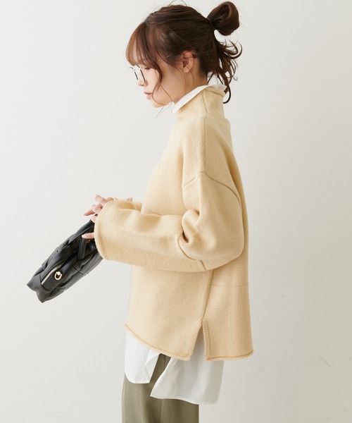 PUAL CE CIN(ピュアルセシン)の「【Du noir】パッチワーク風ハイネックニットプルオーバー(ニット/セーター・レディース・グレー/アイボリー/ブラック・FREE)」の17枚目の写真