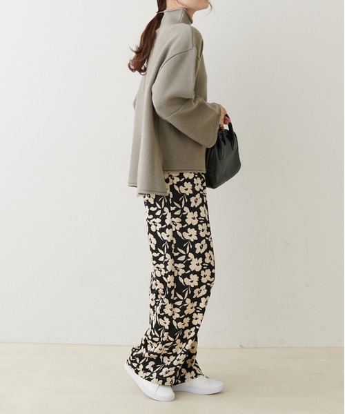 PUAL CE CIN(ピュアルセシン)の「【Du noir】パッチワーク風ハイネックニットプルオーバー(ニット/セーター・レディース・グレー/アイボリー/ブラック・FREE)」の4枚目の写真