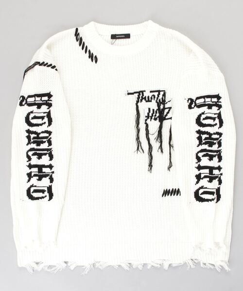 NOVESSEL(ノベセル)の「A'GEM/9 × .kom『NOVESSEL/ノベセル』ステッチデザインプルオーバーニット(ニット/セーター・レディース・ブラック/ホワイト・FREE)」の12枚目の写真