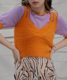 miette | ﾀﾞﾌﾞﾙｽﾄﾗｯﾌﾟｼｬｷﾞｰﾆｯﾄﾋﾞｽﾁｪ(ニット/セーター)