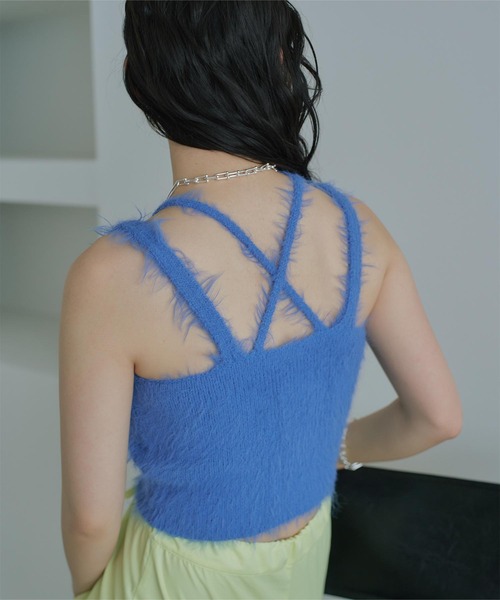 miette（ミエット）の「ﾀﾞﾌﾞﾙｽﾄﾗｯﾌﾟｼｬｷﾞｰﾆｯﾄﾋﾞｽﾁｪ（ニット/セーター・レディース・ブラック/オレンジ/グリーン/ブルー・FREE）」の11枚目の写真