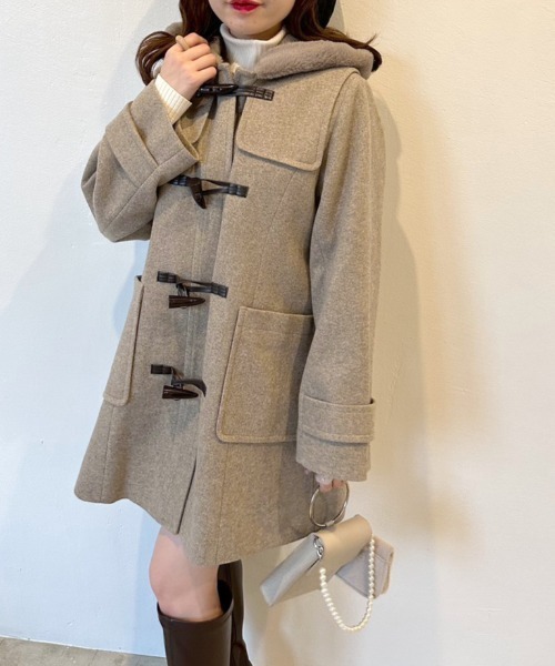 OLIVE des OLIVE（オリーブデオリーブ）の「Aラインダッフルコート（ダッフルコート・レディース・ブラウン/アイボリー・FREE）」の14枚目の写真