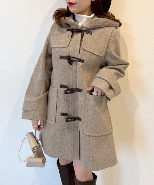 OLIVE des OLIVE（オリーブデオリーブ）の「Aラインダッフルコート（ダッフルコート・レディース・ブラウン/アイボリー・FREE）」の15枚目の写真