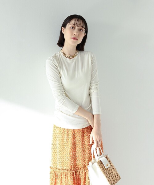 Ray BEAMS（レイビームス）の「Ray BEAMS High Basic / ロングスリーブ Tシャツ（Tシャツ/カットソー・レディース・ブラック/オフホワイト・ONE SIZE）」の9枚目の写真