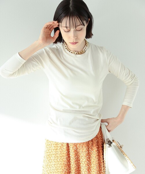 Ray BEAMS（レイビームス）の「Ray BEAMS High Basic / ロングスリーブ Tシャツ（Tシャツ/カットソー・レディース・ブラック/オフホワイト・ONE SIZE）」の7枚目の写真