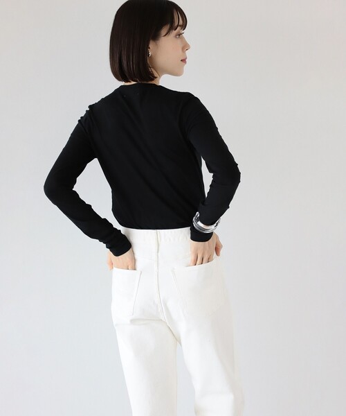 Ray BEAMS（レイビームス）の「Ray BEAMS High Basic / ロングスリーブ Tシャツ（Tシャツ/カットソー・レディース・ブラック/オフホワイト・ONE SIZE）」の22枚目の写真