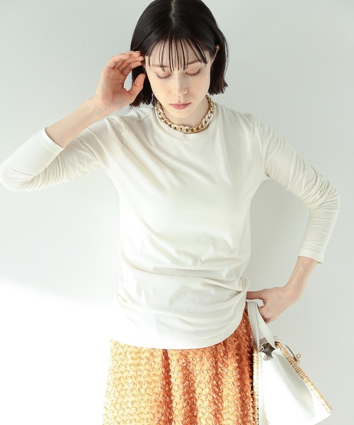 Ray BEAMS（レイビームス）の「Ray BEAMS High Basic / ロングスリーブ Tシャツ（Tシャツ/カットソー・レディース・ブラック/オフホワイト・ONE SIZE）」の2枚目の写真