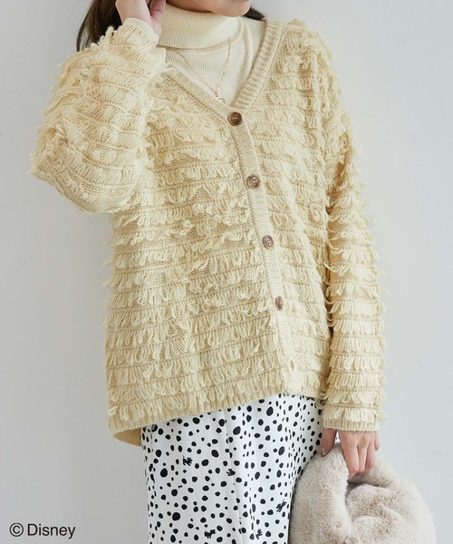 Disney(ディズニー)の「【101匹わんちゃん】ループニットカーディガン(カーディガン/ボレロ・レディース・レッド/キナリ・38)」の2枚目の写真