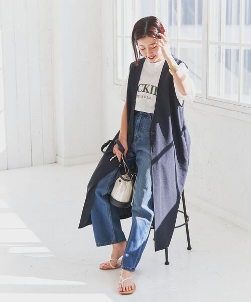 coen(コーエン)の「ストレートデニムパンツ(デニムパンツ・レディース・ネイビー/コバルトブルー/ナチュラル/ホワイト・S/M/L)」の7枚目の写真