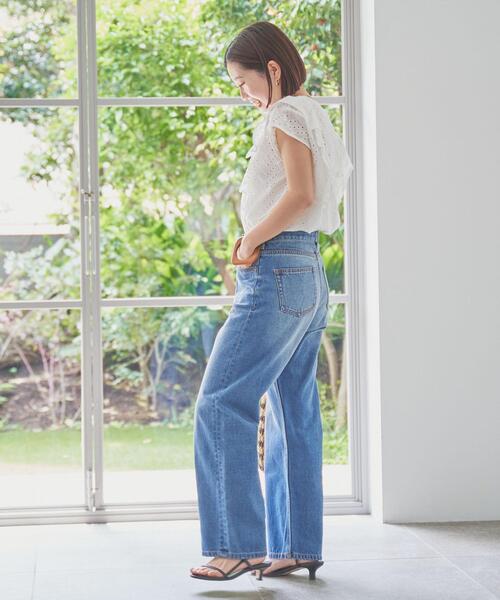 coen(コーエン)の「ストレートデニムパンツ(デニムパンツ・レディース・ネイビー/コバルトブルー/ナチュラル/ホワイト・S/M/L)」の10枚目の写真