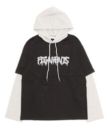 Figments | フェイクレイヤードフードロンＴ(Tシャツ/カットソー)