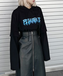 Figments | フェイクレイヤードフードロンT(Tシャツ/カットソー)